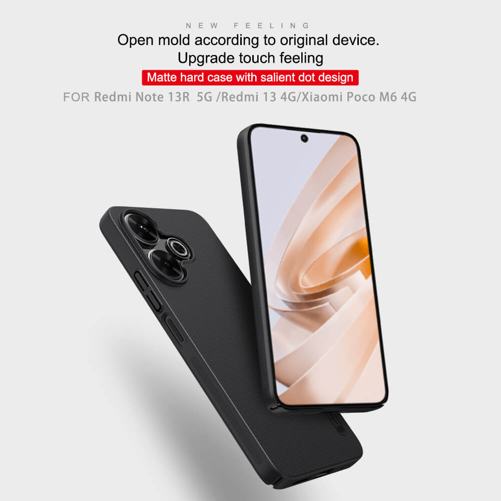 Чехол-крышка NILLKIN для Xiaomi Redmi Note 13R 5G, Xiaomi Redmi 13 4G, Xiaomi Poco M6 4G (серия Frosted)